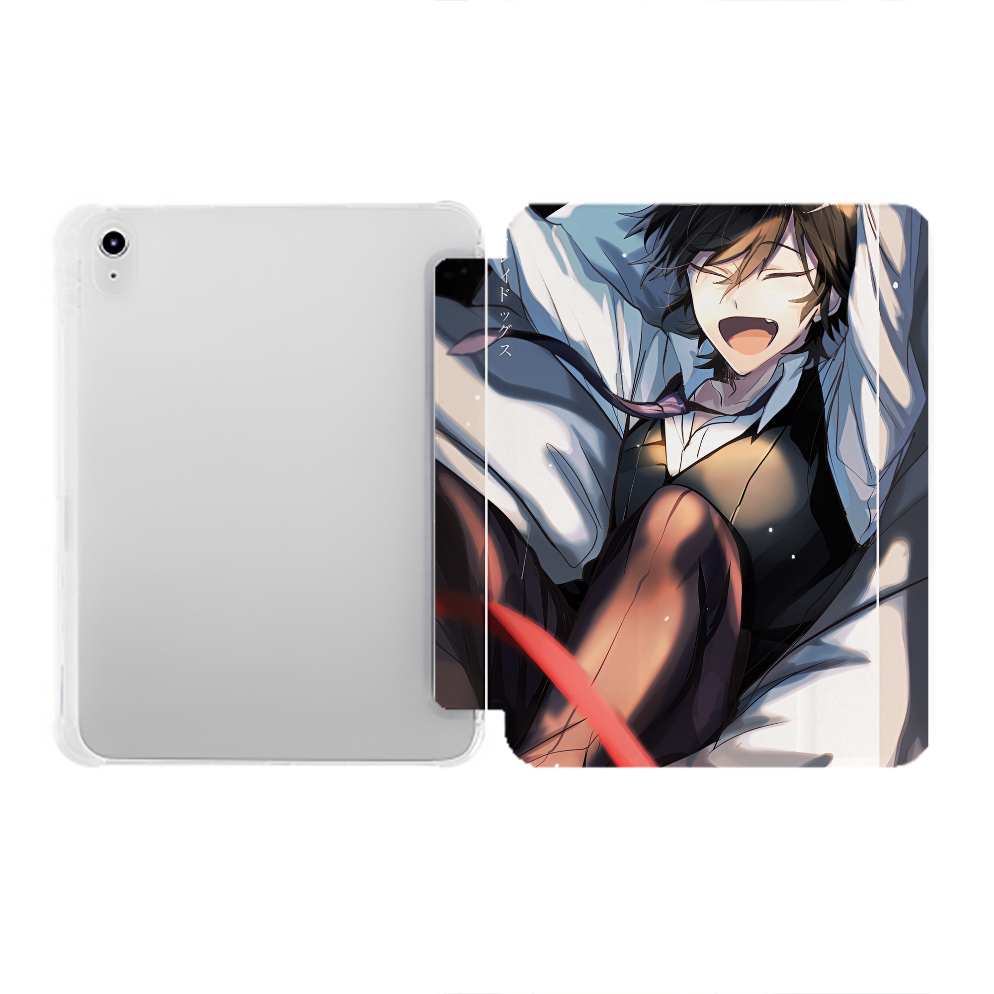 （画像用） 文豪ストレイドッグス Bungo Stray Dogs IPad ケース ペン収納付き 三つ折りスタンド PUレザー×シリコン 対応機種9.5/10.5/10.9インチ